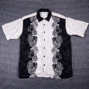 Irvine Park Mens Hawaiian Shirt Tropical Floral Print Button‎ Down Size Medium